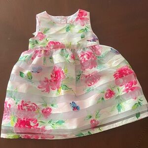 Wonder Nation Pink & White Sleeveless A-Line Sundress, Sz 3T